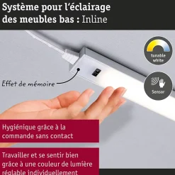 Éclairage sous-meubles LED Inline Kit de démarrage Tunable White 2x4W 350x26mm 2x350lm 230/24V Blanc dépoli