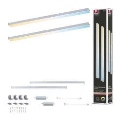 Éclairage sous-meubles LED Inline Kit d'extension Tunable White 2x4W 350x26mm 2x350lm 24V Chrome mat