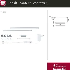 Éclairage sous-meubles LED Inline Kit de démarrage Tunable White 2x4W 350x26mm 2x350lm 230/24V Chrome mat
