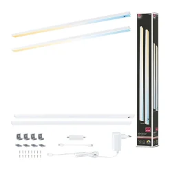 Éclairage sous-meubles LED Inline Kit de démarrage Tunable White 2x6W 550x26mm 2x500lm 230/24V Blanc dépoli