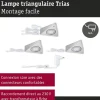 Éclairage sous-meubles LED Trias Détecteur de proximité Kit de 3 3x2,7W 135x132mm 3x185lm 230/12V Acier brossé