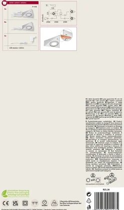 Éclairage sous-meubles LED Trias Détecteur de proximité Kit de 3 3x2,7W 135x132mm 3x185lm 230/12V Acier brossé