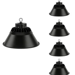 Cloche LED Industrielle 150W 120 degrés NOIR (Pack de 5) - Blanc Froid 6000K - 8000K - SILAMP