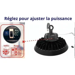 Cloche LED Industrielle 150W 120 degrés NOIR (Pack de 5) - Blanc Froid 6000K - 8000K - SILAMP