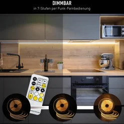 COB-LED-Stripe longueur 3 m, fonction CCT, en plastique clair/transparent, avec LEDs intégrées