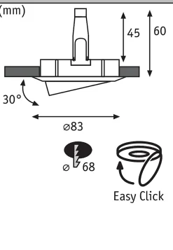 Collerette pour ampoule halogène GU5.3 Paulmann A-128793 50 W blanc, pivotable