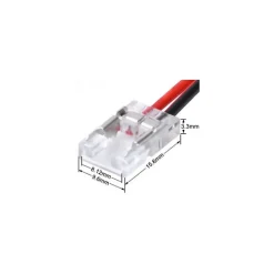 Connecteur à 2 têtes avec Fil pour Ruban LED COB 10mm - SILAMP