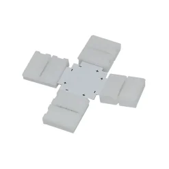 Connecteur en croix pour ruban LED Waldeck IP20 12V L.5xl.5cm blanc mat GoodHome