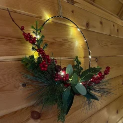 Couronne lumineuse baies rouges - Chromex