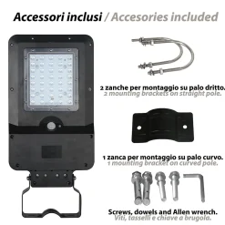 CRUISER : lampadaire à charge solaire 15W (1600lm) avec détecteur de mouvement