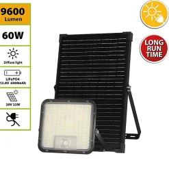 CUBE XL: Projecteur LED solaire de 9600 lumens. Avec PIR et panneau déporté