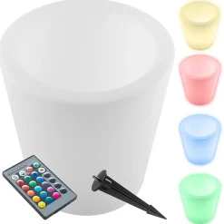 Cylindre lumineux LED Utilisé comme seau à champagne avec éclairage LED de 12 W 16 couleurs RGB et 5 modes d'éclairage