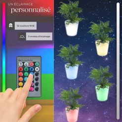 Cylindre lumineux LED Utilisé comme seau à champagne avec éclairage LED de 12 W 16 couleurs RGB et 5 modes d'éclairage