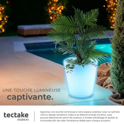 Cylindre lumineux LED Utilisé comme seau à champagne avec éclairage LED de 12 W 16 couleurs RGB et 5 modes d'éclairage