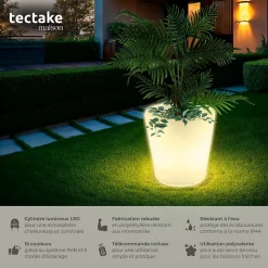 Cylindre lumineux LED Utilisé comme seau à champagne avec éclairage LED de 12 W 16 couleurs RGB et 5 modes d'éclairage