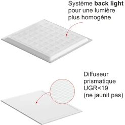 Dalle LED 36W 60x60 UGR19 3780lm 4000K - garantie 5 ans
