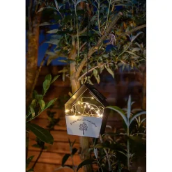 Décoration solaire à suspendre Maison- 30 MicroLED blanc chaud