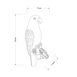 Décoration solaire Perroquet clipsable- Hauteur 23cm- 2 Lumens- Eclairage extérieur Jardin
