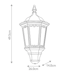 Demi lanterne avec capteur Pir Medstead 1 lumière