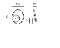 Diva - Applique blanche 20W lumière chaude 3000K IP20 - Applique LED - LED intégrée 37x29
