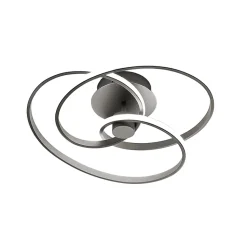 Diva - Plafonnier LED 40W dimmable - Aluminium titane, lumière chaude 3000K, 2500lm, diffuseur en silicone