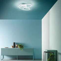 Diva - Plafonnier LED 40W dimmable - Aluminium titane, lumière chaude 3000K, 2500lm, diffuseur en silicone