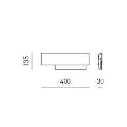 Doha - Applique LED moderne 15W - Aluminium blanc, lumière chaude 3000K, 1270lm, diffuseur bi-satin, l.40x13,5cm