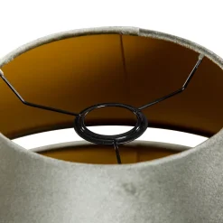 Double Abat-jour en Velours Vert avec Intérieur Or