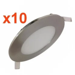 Downlight Dalle LED Extra Plate Ronde ALU 6W (Pack de 10) - Blanc Chaud 2300K - 3500K - SILAMP