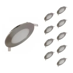 Downlight Dalle LED Extra Plate Ronde ALU 6W (Pack de 10) - Blanc Neutre 4000K - 5500K - SILAMP