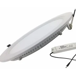 Downlight Dalle LED 24W Extra Plate Ronde BLANC - SILUMEN - Blanc Froid 6000K - Métal - Encastrable