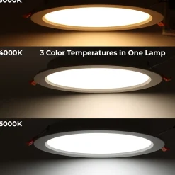 Downlight LED circulaire encastrable 25W découpe 190mm 115 lmW IP20 CCT sélectionnable 3000K4000K6000K