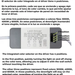 Downlight LED circulaire encastrable 25W découpe 190mm 115 lmW IP20 CCT sélectionnable 3000K4000K6000K