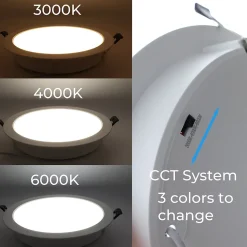 Downlight LED encastrable 40W IP44 3 teintes sélectionnables 135 lmW découpe 200 220mm avec driver Lifud