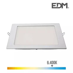 Downlight LED Encastrable Carré - 20W - 6400K - 1500lm - Chrome - 22x22cm - 31583