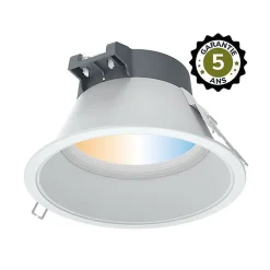 Downlight LED Rond - 30W CCT - Basse Luminance - 217mm - IP44 - Garantie 5 ans