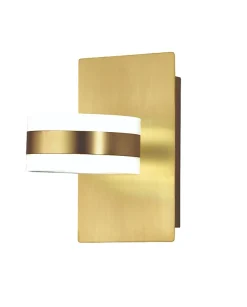 Dunk - Applique murale ronde Fabas Luce 2 lumières - Applique murale LED 16W à intensité variable - Laiton satiné