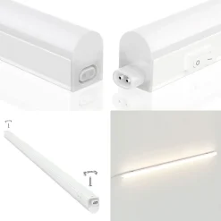 DURANDAL: Réglette LED format T5 10W, 87,3cm avec interrupteur, 4000K
