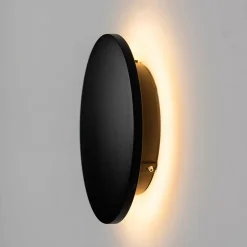 Eclairage mural LED couleur noire extérieur D18 cm - Lunar