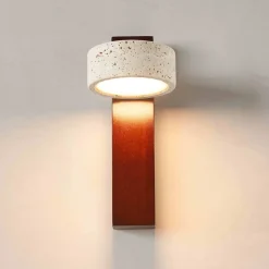 Eclairage mural LED en bois et pierre orientable - Fiorenzo