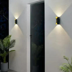 Eclairage mural LED noir intérieur doré IP54 - Foria