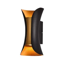 Eclairage mural LED noir intérieur doré IP54 - Foria