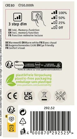 Eco-Line Filament 230 V Ampoule LED E27 Luminaire individuel 1055lm 5,7W 3000K gradable Clair