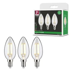 Eco-Line Filament 230 V Bougie LED E14 525lm 2,5W 3000K Clair