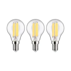 Eco-Line Filament 230 V Sphérique LED E14 Kit de 3 82mm 525lm 2,5W 3000K Clair