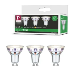 Eco-Line Standard 230 V Réflecteur LED GU10 Kit de 3 3x450lm 3x2,5W 3000K Argent