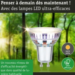 Eco-Line Standard 230 V Réflecteur LED GU10 Kit de 3 3x450lm 3x2,5W 3000K Argent