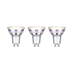 Eco-Line Standard 230 V Réflecteur LED GU10 Kit de 3 3x450lm 3x2,5W 3000K Argent