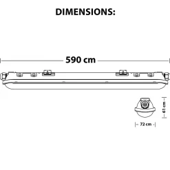 ECOPOWER: Plafonnier LED étanche, 60cm, 2730lm, extensible
