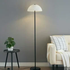 Elégant lampadaire minimaliste abat-jour en verre - Melito